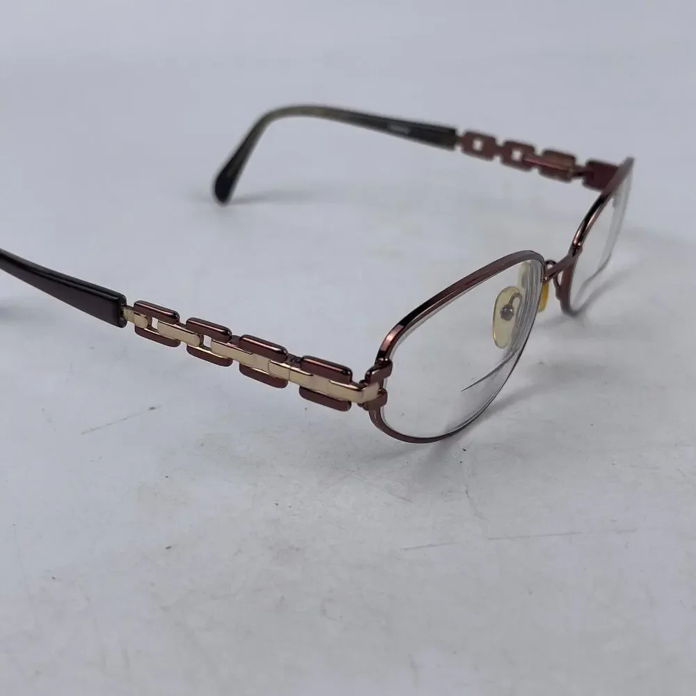 Tempo 001 Eyeglasses Frame Womens Bronze Gold‎ Metal Oval 53-19-140